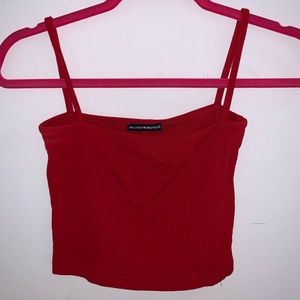 Red Spaghetti Strap Crop Top